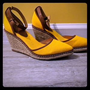Yellow Keiko Closed-Toe Canvas Espadrille Wedge